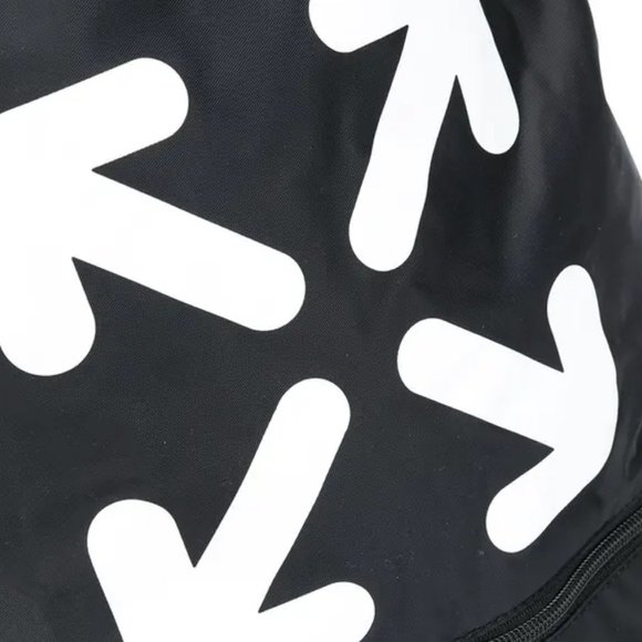 [AUTHENTIC] Off-White Virgil Abloh Black Printed Arrows Logo Nylon Backpack - Picture 6 of 7